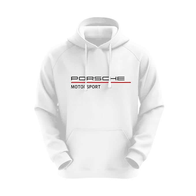 Edgora Motorsport Hoodie Iconic White Unisex Hoodie Sweatshirt for Car Enthusiast 100% Cotton Hooded Neck Regular Fit Formula One Hoodie