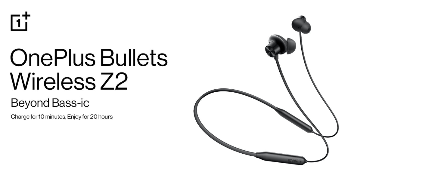 Oneplus  Z2 ANC  Bluetooth Wireless in Ear Earphones with Mic, Bombastic Bass - 12.4 Mm Drivers, 10 Mins Charge - 20 Hrs Music, 30 Hrs Battery Life