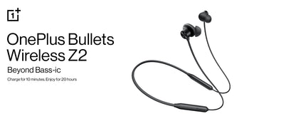 Oneplus  Z2 ANC  Bluetooth Wireless in Ear Earphones with Mic, Bombastic Bass - 12.4 Mm Drivers, 10 Mins Charge - 20 Hrs Music, 30 Hrs Battery Life