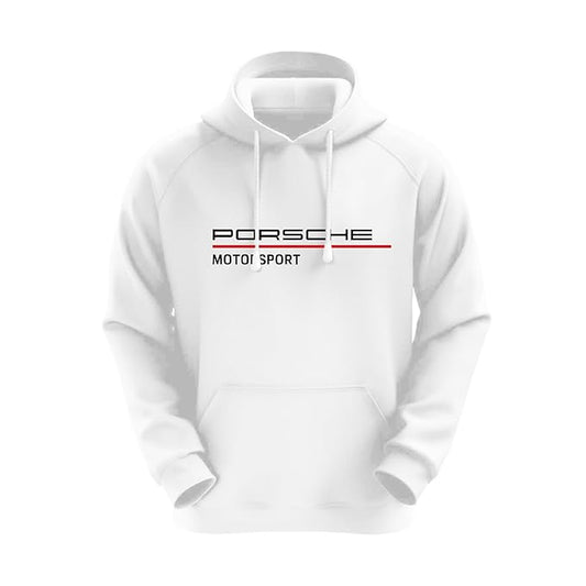 Edgora  Motorsport Hoodie Iconic White Unisex Hoodie Sweatshirt for Car Enthusiast 100% Cotton Hooded Neck Regular Fit Formula One Hoodie